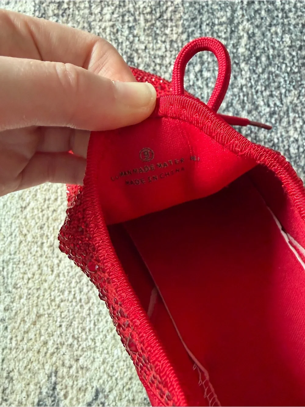 Red rhinestone sneakers